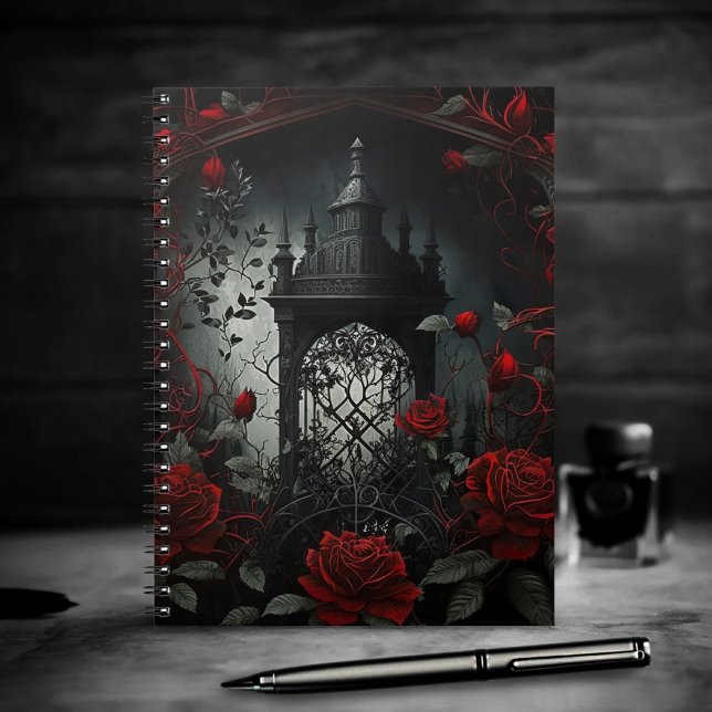 Cuaderno Jardín del Rosa del Cementerio Gótico con rojo y n (Subido por el creador)