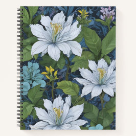 Cuaderno Jardín en Azul y Blanco