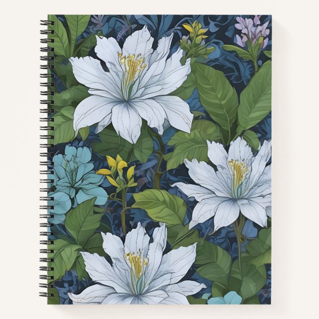 Cuaderno Jardín en Azul y Blanco (Anverso)