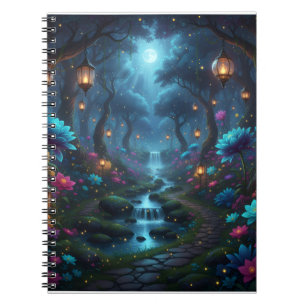 Cuaderno Jardín encantado de ensueño con farolillos -