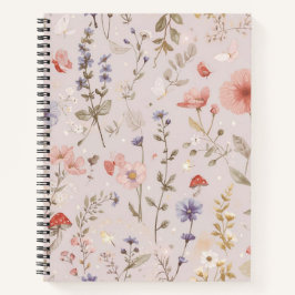 Cuaderno Jardín Encantado Flor Silvestre Mariposa Botánica