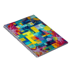 Cuaderno Jardín Floración Cósmica: Mosaico Abstracto de Sue