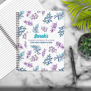 Cuaderno Jardín floral acuarela personalizado