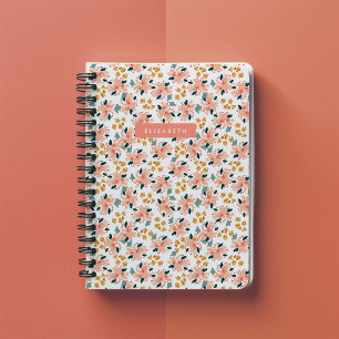 Cuaderno Jardín Floral Acuarela Rosa Personalizado