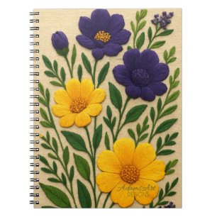 Cuaderno Jardín Floral Bordado Vibrante