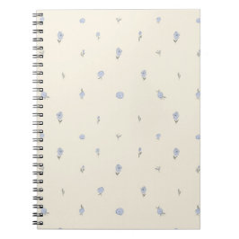 Cuaderno Jardín floral de rosas azules cottage core