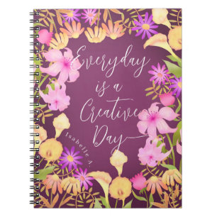 Cuaderno Jardín floral Día creativo magenta