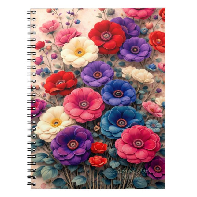 Cuaderno Jardín Floral Vibrante (Frente)