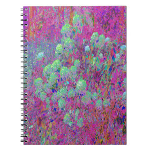 Cuaderno Jardín Magenta con Flores de Hortensias Acuáticas