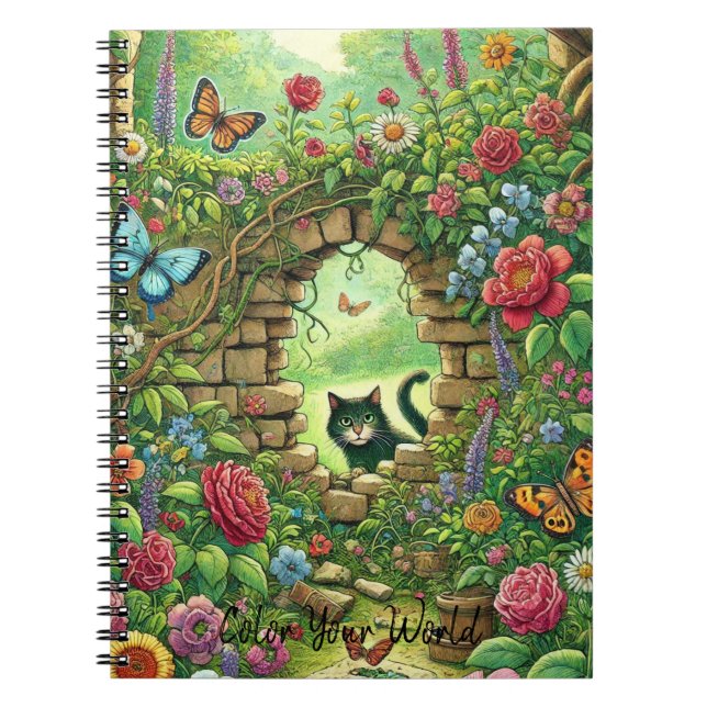 Cuaderno Jardín oculto de cuento de hadas verde suntuoso (Frente)