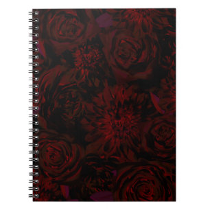Cuaderno Jardín oscuro flores románticas rojas góticas glam