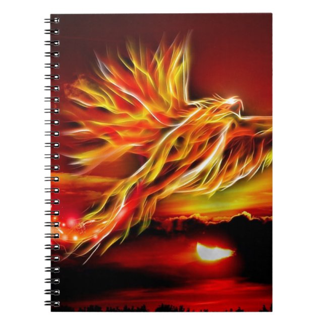 Cuaderno Jardín rojo ardiente de Phoenix que vuela de Tarot (Frente)