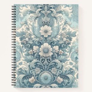 Cuaderno Jardín victoriano en azul Barroco floral vintage