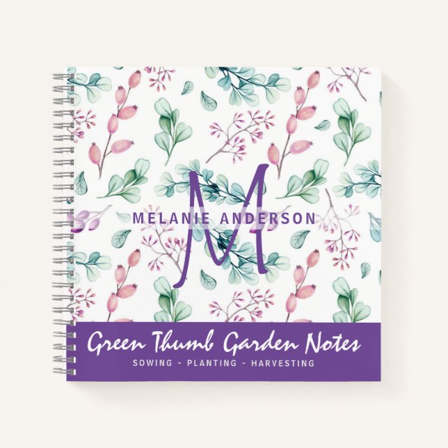 Cuaderno Jardinería de morado de flores de morado Journal G (Anverso)