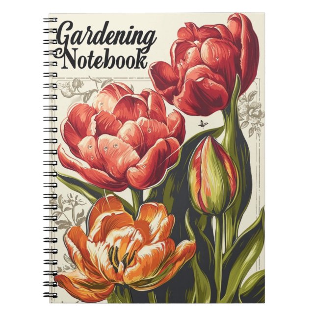 Cuaderno Jardinería de tulipanes de época (Frente)