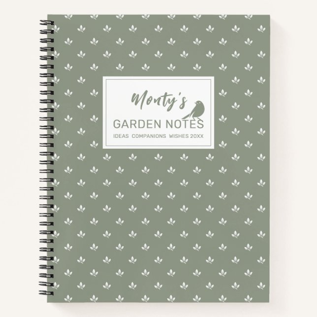 Cuaderno Jardinería moderna de patrones de hojas | Portátil (Anverso)