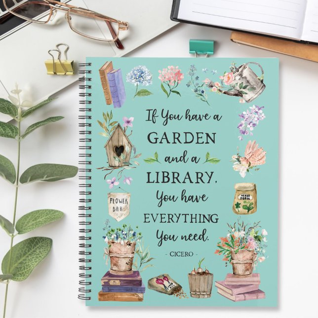 Cuaderno Jardinería y biblioteca citan césped floral (In situ)