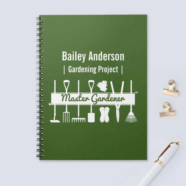 Cuaderno Jardinero Maestro Personalizado Moderno Verde Bosq (Subido por el creador)