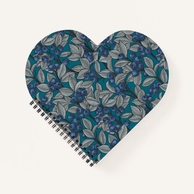 Cuaderno Jardines de arándano azul y gris (Anverso)