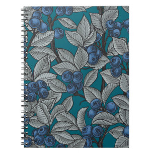 Cuaderno Jardines de arándano azul y gris