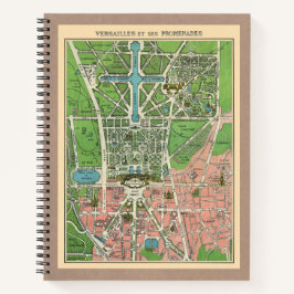 Cuaderno Jardines de Versalles, Vintage restaurado 1920