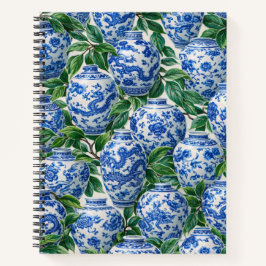 Cuaderno Jarra de jengibre de porcelana china azul