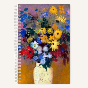 Cuaderno Jarrón blanco con flores Odilon Redon