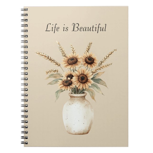Cuaderno Jarrón de Girasoles  (Frente)