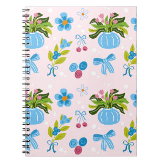Cuaderno Jarrón Floral Bonito Patrón Perfecto
