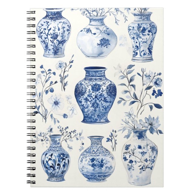 Cuaderno jarrones Delftware, caracterizados por su clásico  (Frente)
