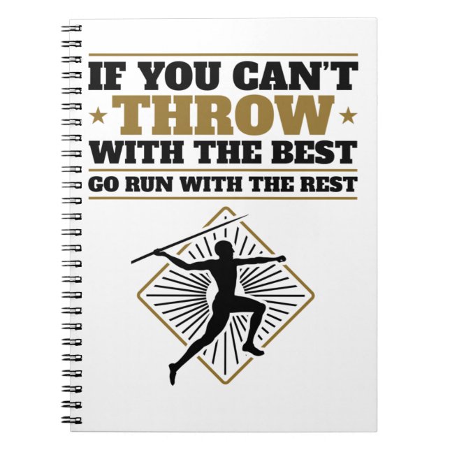 Cuaderno Javelin Thrower Funny Throw con lo mejor (Frente)