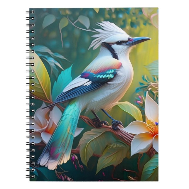Cuaderno Jay Crested Verde azulada Winged (Frente)