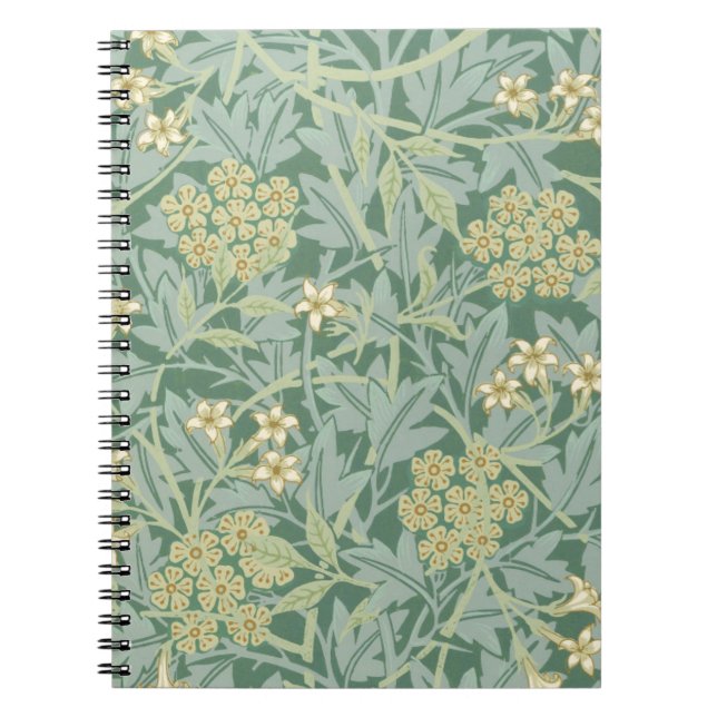 Cuaderno Jazmín amarillo verde por William Morris (Frente)