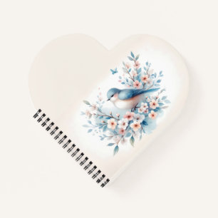 Cuaderno Jazmín de Pájaro Azul Acuarela Serenidad