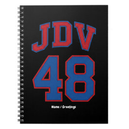 Cuaderno JDV 48 Retro Estilo Varsity Monograma Deportivo Vi