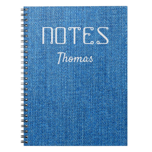 Cuaderno Jeans de Denim Azul claro Nombre de textura person (Frente)
