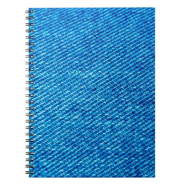 Cuaderno jeans de tela denim jeans azules (Frente)