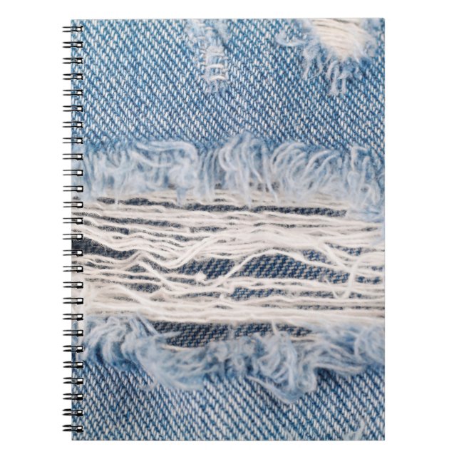 Cuaderno Jeans desnudos de color azul, jeans arrancados de  (Frente)