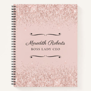 Cuaderno Jefa CEO Brillante Rosa Personalizado