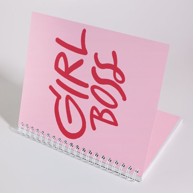 Cuaderno Jefa Negrita Tipografía Femenina Rosa y Rojo (Subido por el creador)