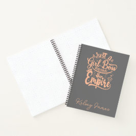 Cuaderno Jefe chica construyendo su imperio personalizado