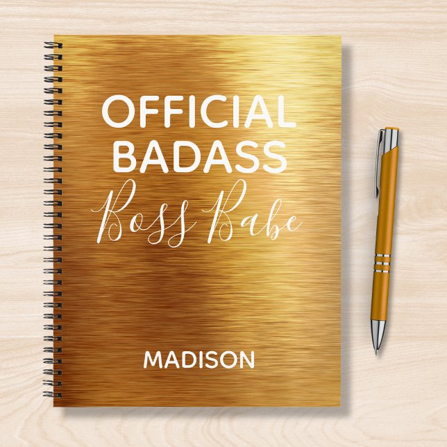 Cuaderno Jefe de Badass oficial Babe Moda Metálica Gold Nom (Subido por el creador)