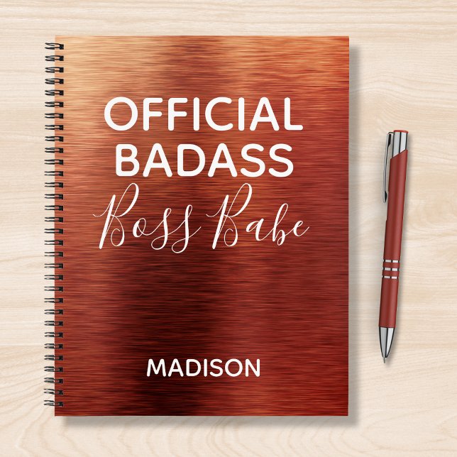 Cuaderno Jefe de Badass oficial Nombre del cobre metálico d (Subido por el creador)