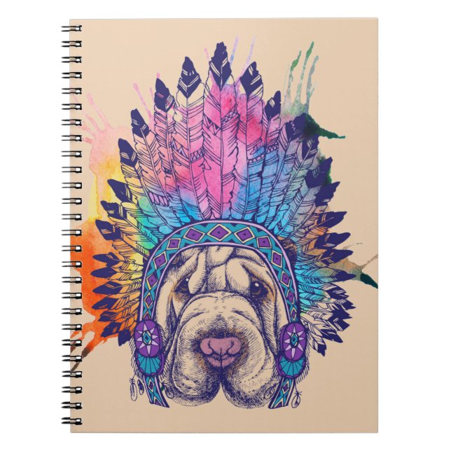 Cuaderno Jefe indio del nativo americano de Sharpei (Frente)
