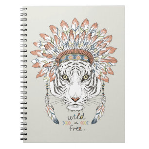 Cuaderno Jefe indio del nativo americano del tigre