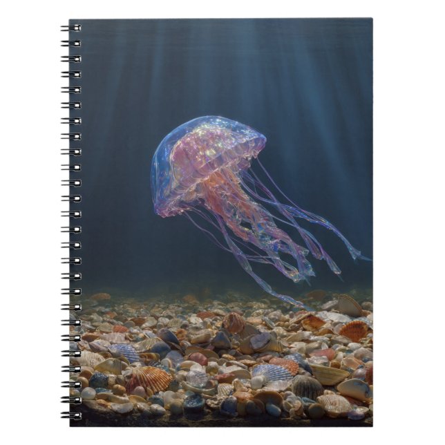 Cuaderno Jellyfish con bloc de notas del océano marino (Frente)