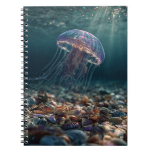 Cuaderno Jellyfish Sobre El Portátil Marítimo