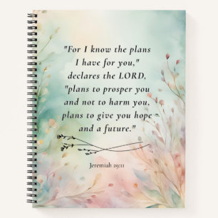 Cuaderno Jeremiah 29:11 Biblia Verse Image