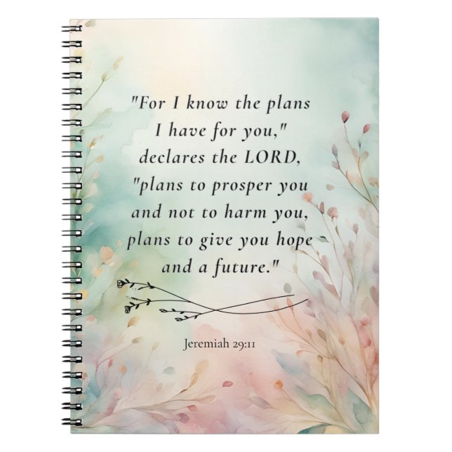Cuaderno Jeremiah 29:11 Biblia Verse Image (Frente)