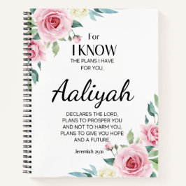 Cuaderno Jeremiah 29:11 Rosa Rosa Personalizada